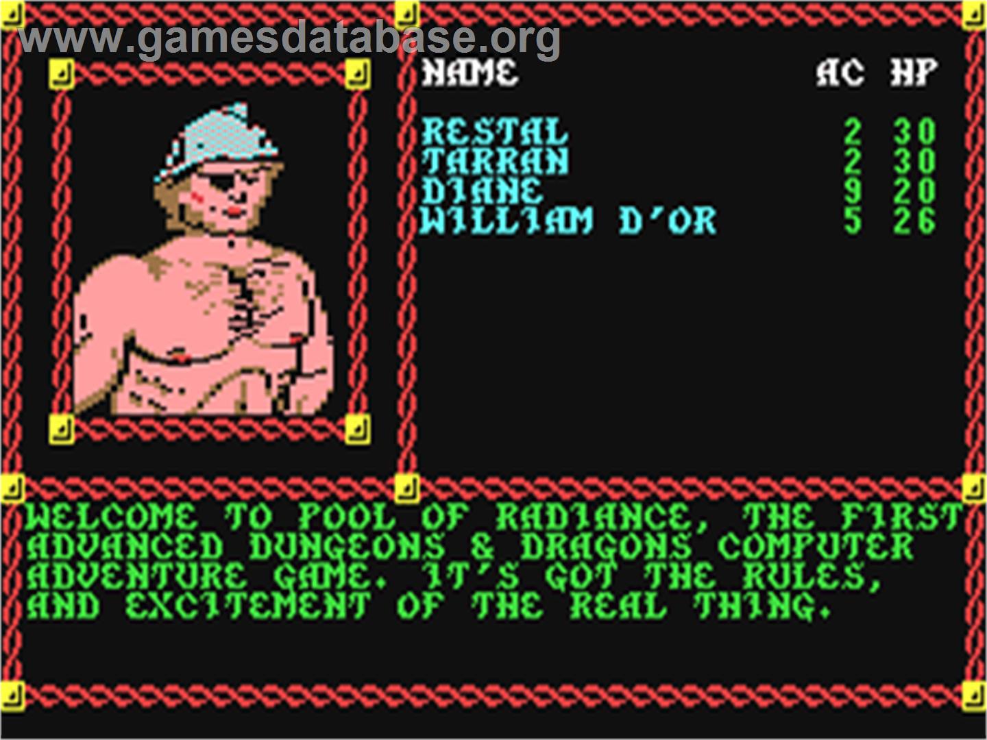 Pool of Radiance - Commodore 64 - Artwork - In Game