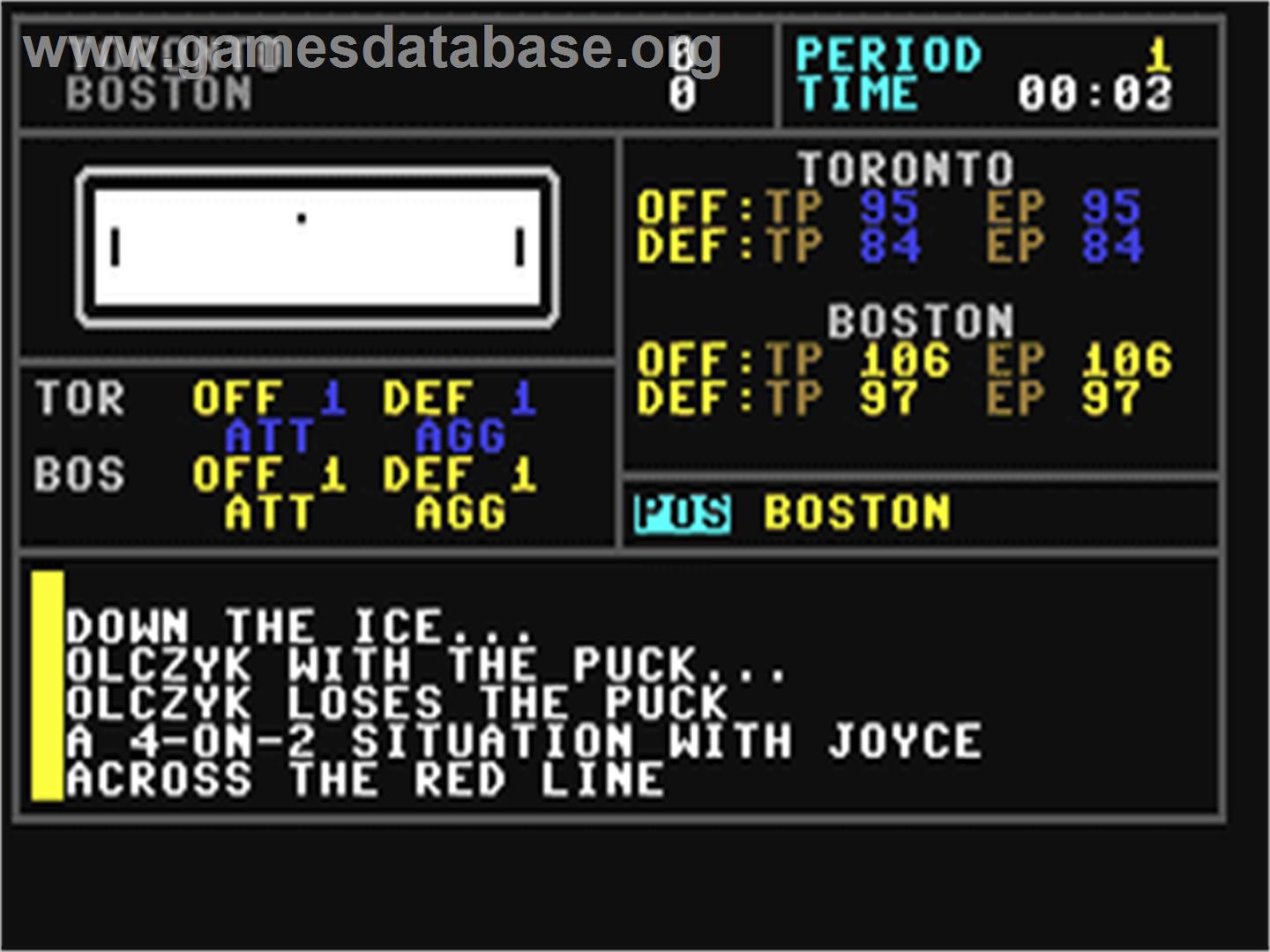 Pro Hockey - Commodore 64 - Artwork - In Game