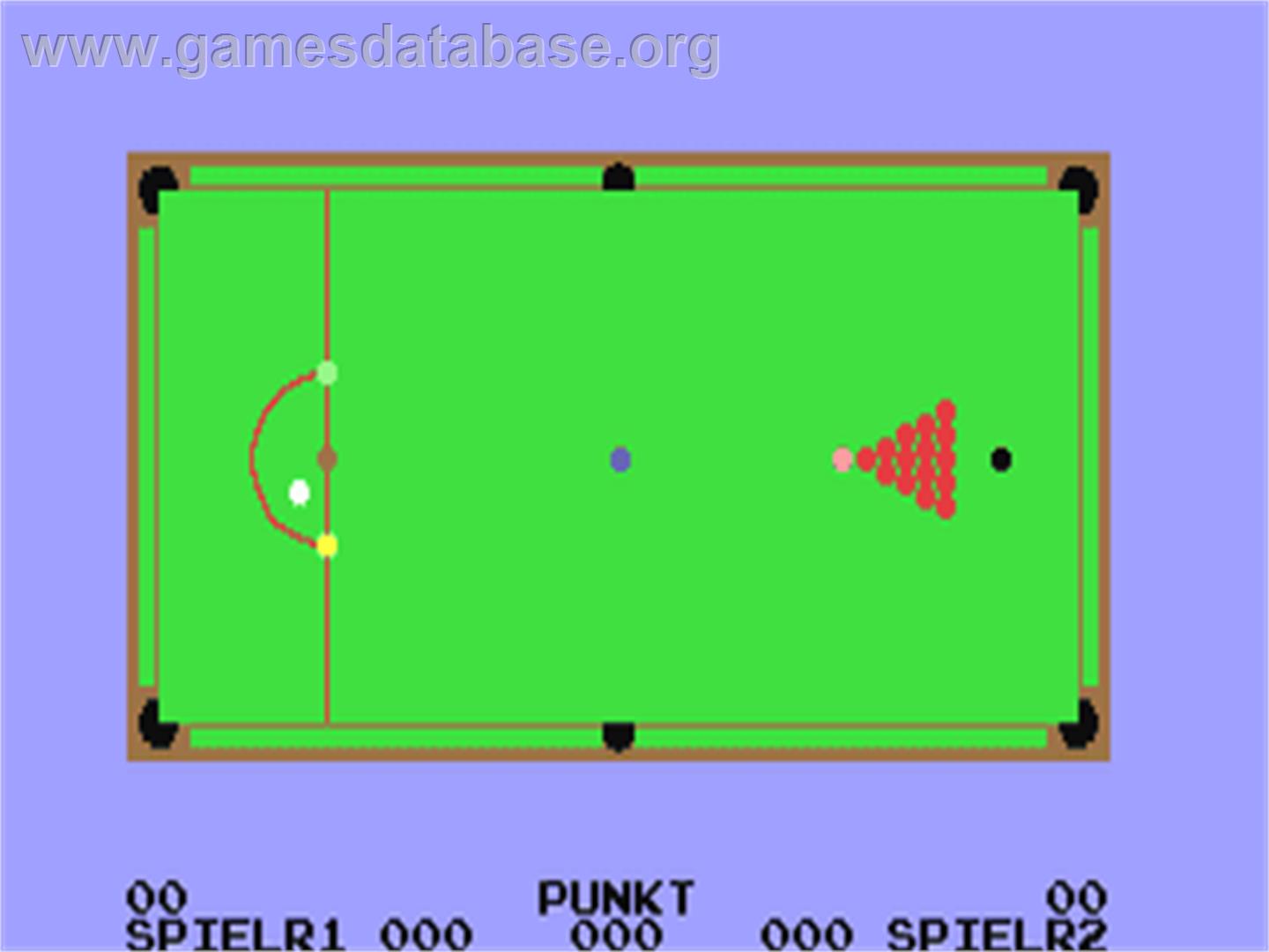Professional Snooker Simulator - Commodore 64 - Artwork - In Game