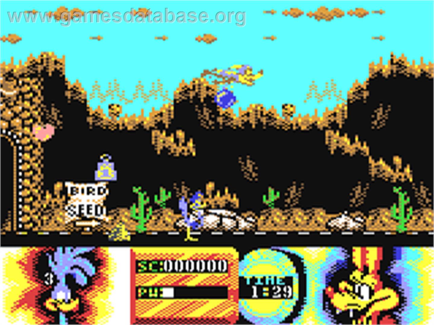 Road Runner And Wile E. Coyote - Commodore 64 - Artwork - In Game