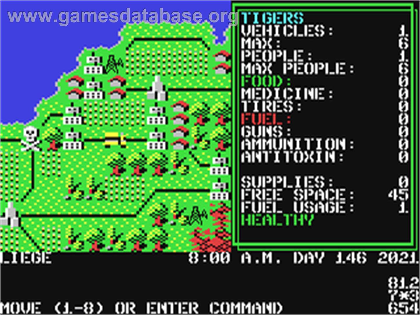 Roadwar Europa - Commodore 64 - Artwork - In Game