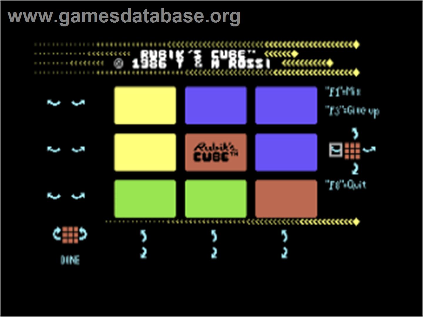 Rubik's Cube (Peter Craven) - Commodore 64 - Artwork - In Game