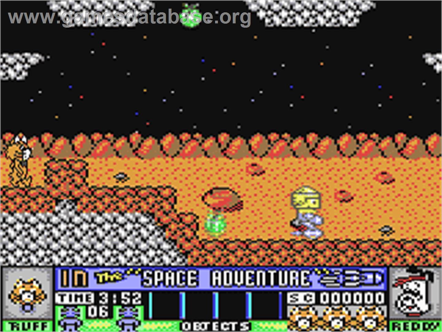 Ruff And Reddy In The Space Adventure - Commodore 64 - Artwork - In Game