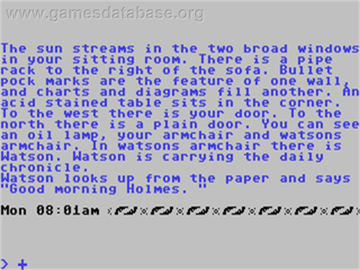 Sherlock: The Riddle of the Crown Jewels - Commodore 64 - Artwork - In Game