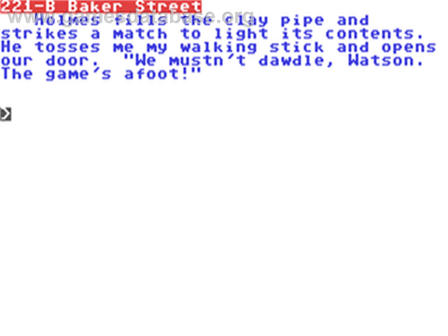Sherlock Holmes Returns - Commodore 64 - Artwork - In Game