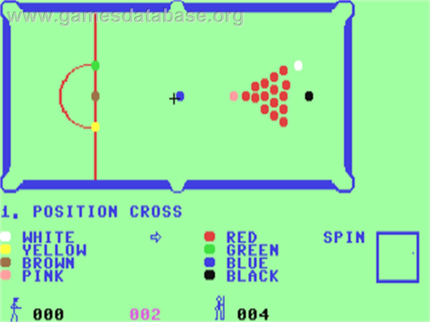 Snooker (Visions) - Commodore 64 - Artwork - In Game