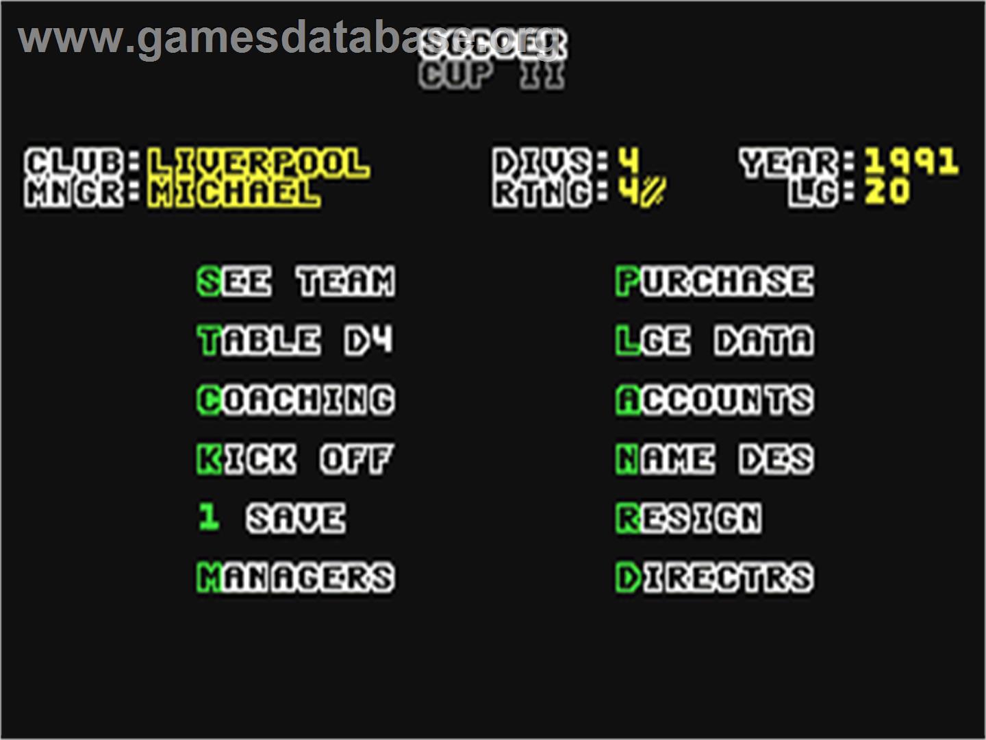 Soccer Cup 2 - Commodore 64 - Artwork - In Game