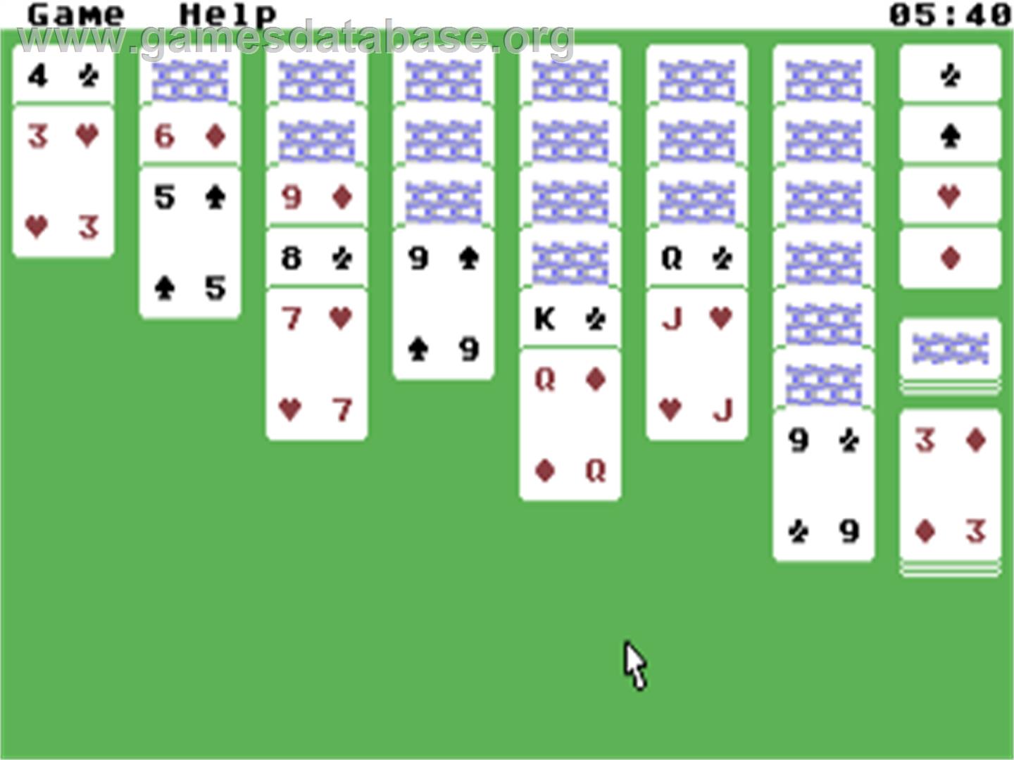 Solitaire (Steve Hanlan) - Commodore 64 - Artwork - In Game