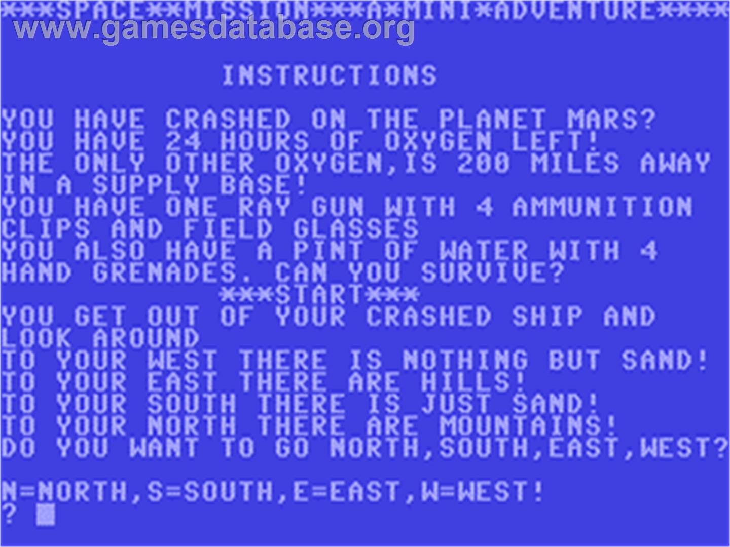 Space Mission (Data Becker) - Commodore 64 - Artwork - In Game