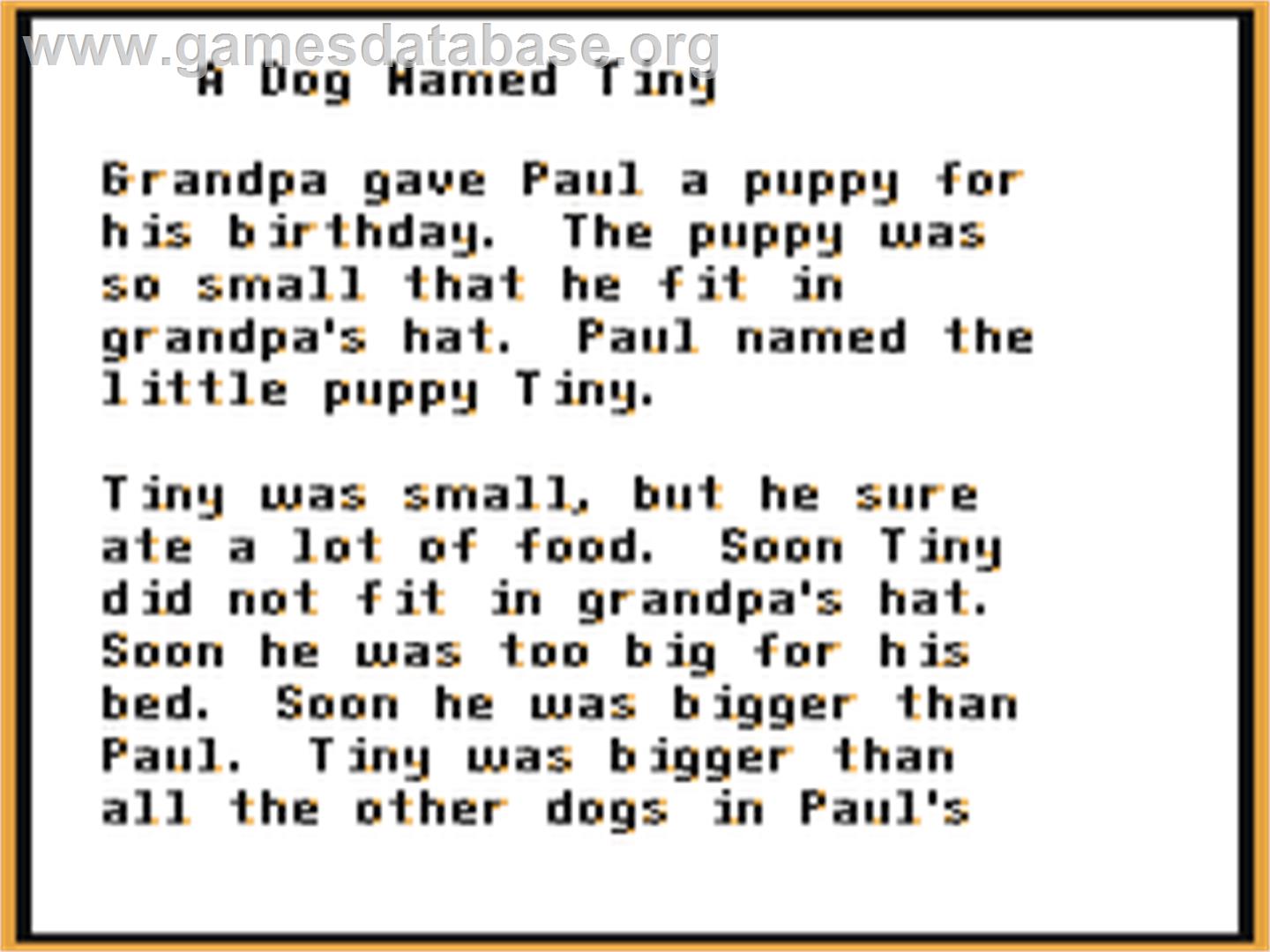Stickybear Reading Comprehension - Commodore 64 - Artwork - In Game