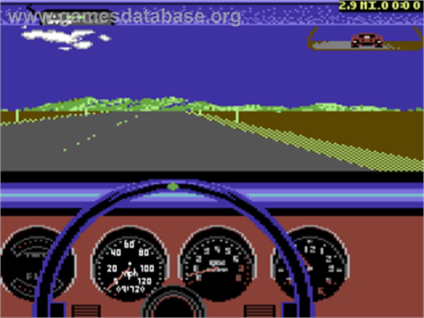 Test Drive II Car Disk: Musclecars - Commodore 64 - Artwork - In Game