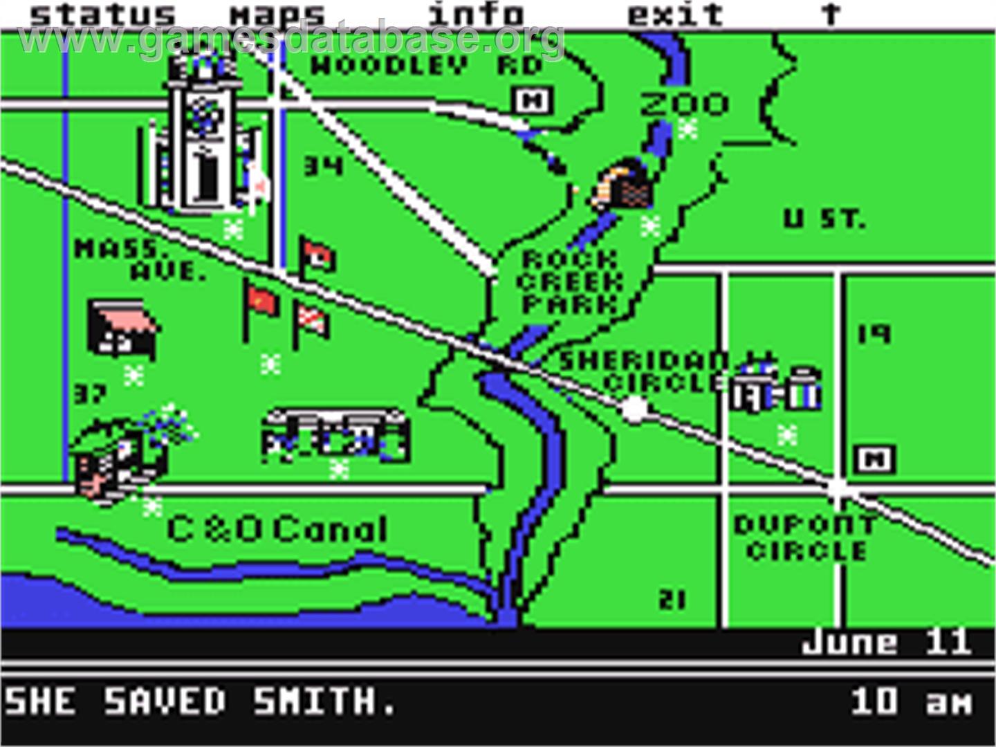 Ticket To Washington, Dc - Commodore 64 - Artwork - In Game