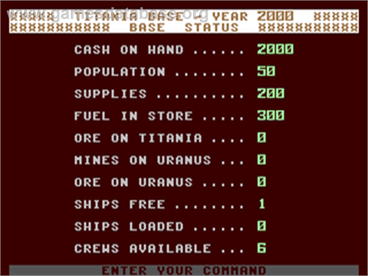 Titania Base - Commodore 64 - Artwork - In Game