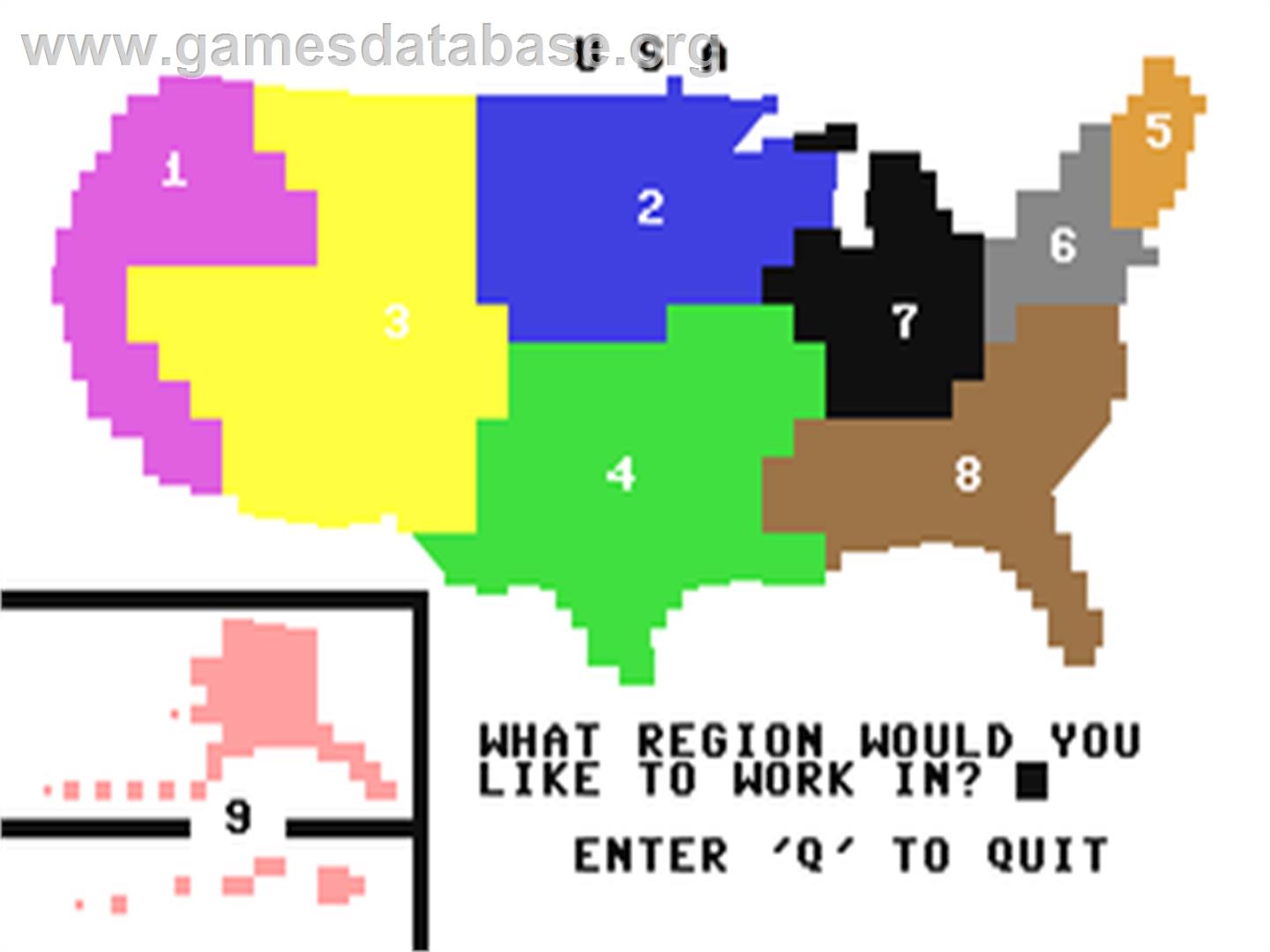 Usa Geogramania - Commodore 64 - Artwork - In Game
