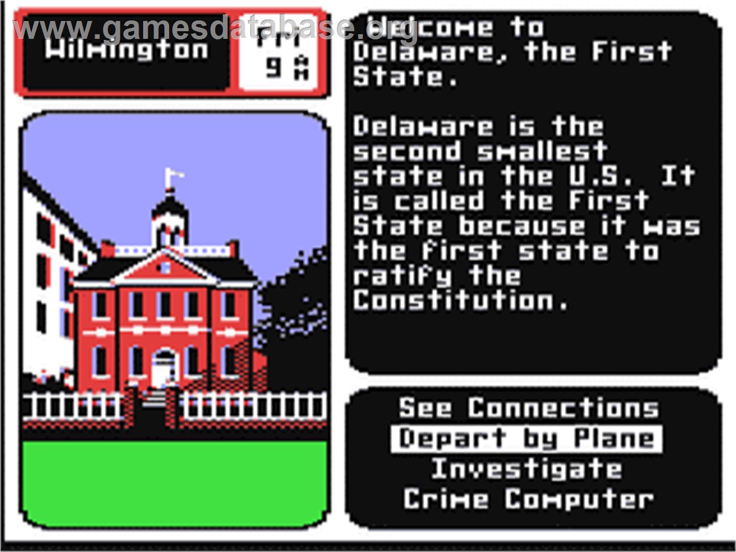 Where in the U.S.A. Is Carmen Sandiego? - Commodore 64 - Artwork - In Game