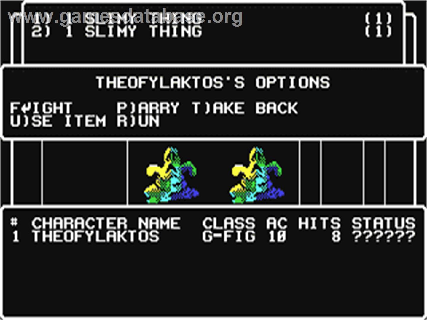 Wizardry III: Legacy of Llylgamyn - Commodore 64 - Artwork - In Game