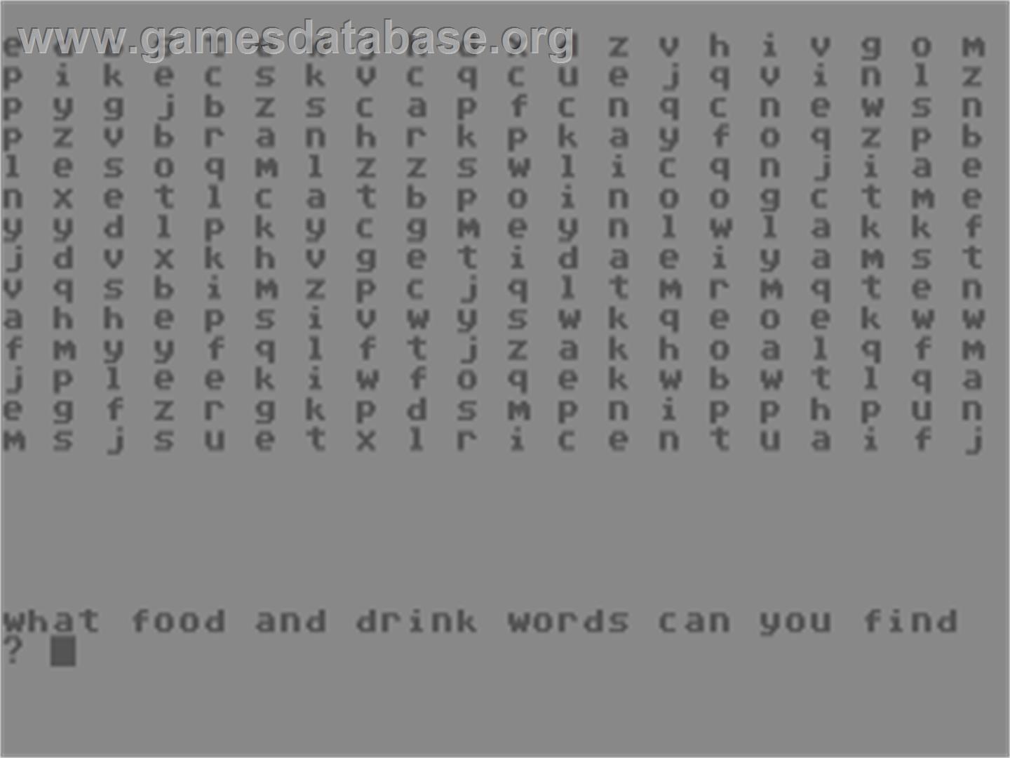 Wordsearch - Commodore 64 - Artwork - In Game