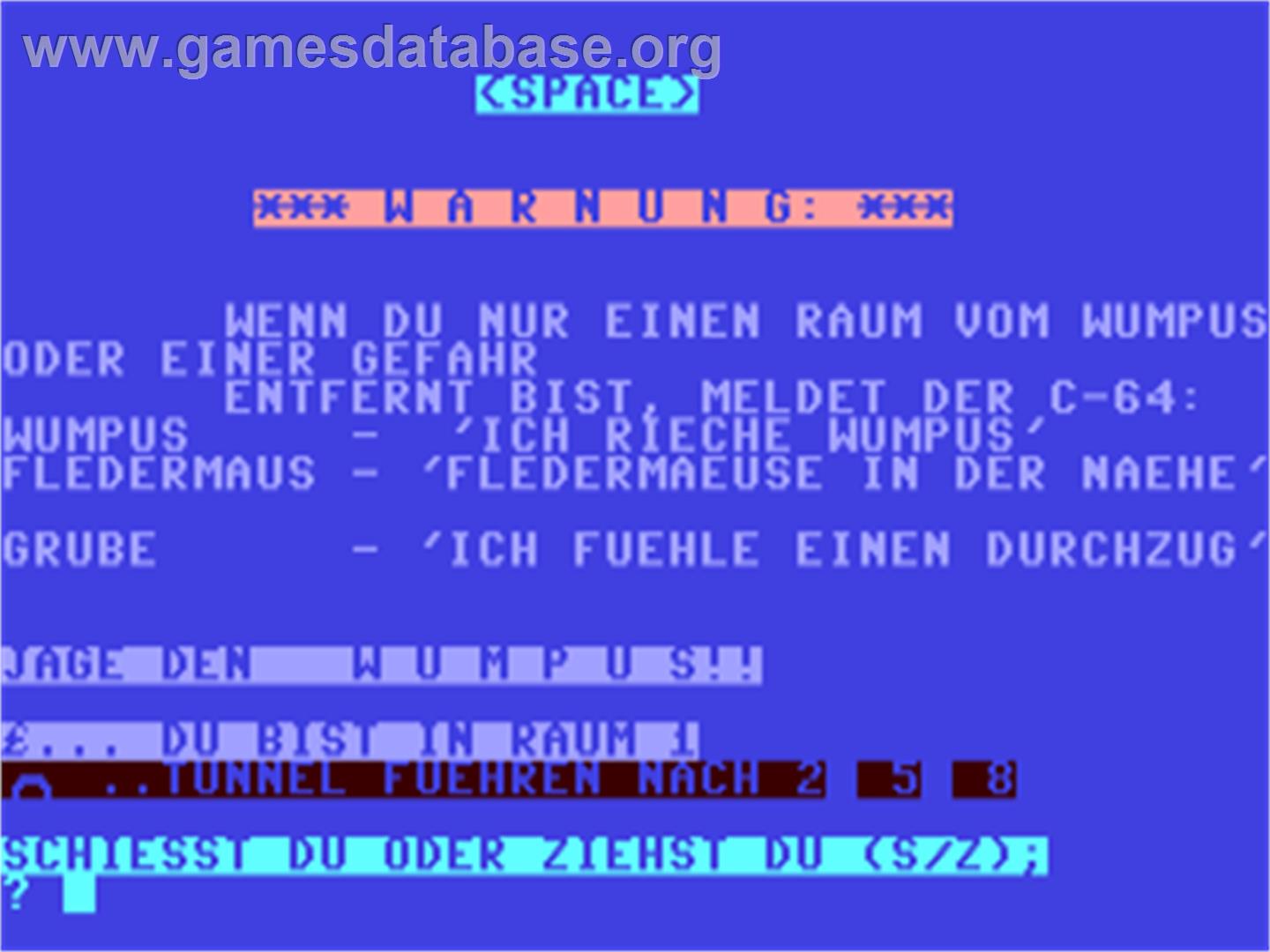 Wumpus - Commodore 64 - Artwork - In Game