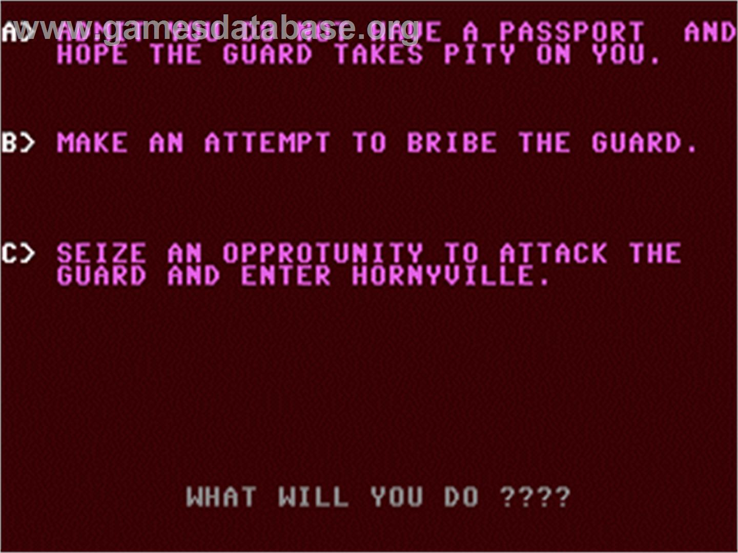 X-rated Game - Commodore 64 - Artwork - In Game