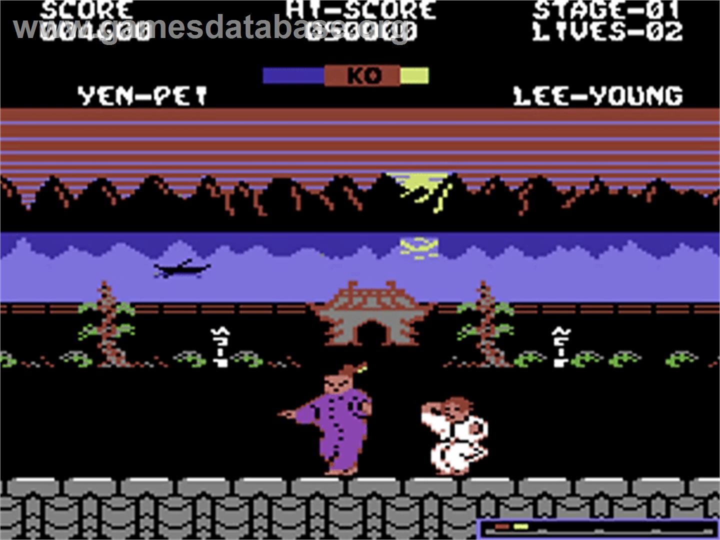 Yie Ar Kung-Fu 2: The Emperor Yie-Gah - Commodore 64 - Artwork - In Game