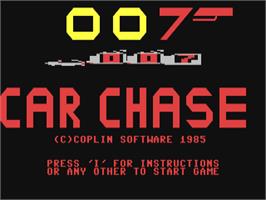 Title screen of 007 Car Chase on the Commodore 64.