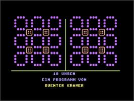 Title screen of 18 Uhren on the Commodore 64.