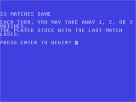 Title screen of 23 Matches (Unknown) on the Commodore 64.