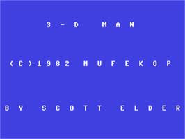 Title screen of 3-d Man on the Commodore 64.