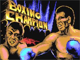 Title screen of 3D World Boxing on the Commodore 64.