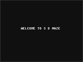 Title screen of 3 D Maze on the Commodore 64.