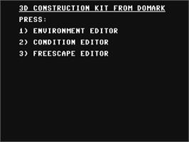 Title screen of 3d Construction Kit on the Commodore 64.