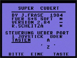 Title screen of 3d Cubert 64 on the Commodore 64.
