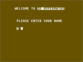 Title screen of 3d Hypermaths on the Commodore 64.