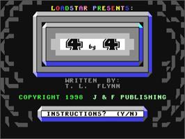 Title screen of 4 By 4 on the Commodore 64.