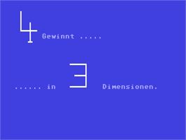 Title screen of 4 Gewinnt In 3 Dimensionen on the Commodore 64.