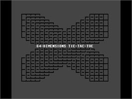 Title screen of 64-dimensions Tic-tac-toe on the Commodore 64.