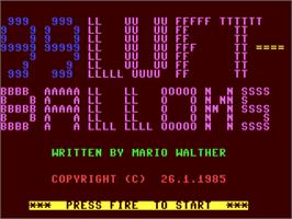 Title screen of 99 Luftballons on the Commodore 64.