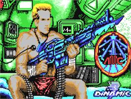 Title screen of A.M.C.: Astro Marine Corps on the Commodore 64.