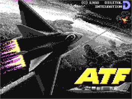 Title screen of ATF - Advanced Tactical Fighter on the Commodore 64.