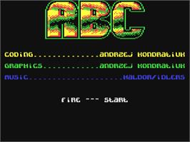 Title screen of Abc on the Commodore 64.