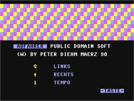 Title screen of Abfahrer on the Commodore 64.