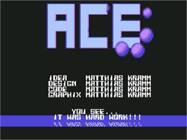 Title screen of Ace: Air Combat Emulator on the Commodore 64.