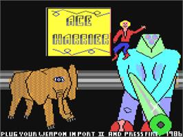 Title screen of Ace Harrier on the Commodore 64.