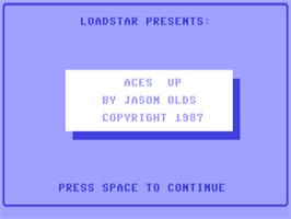 Title screen of Aces Up (1988) on the Commodore 64.