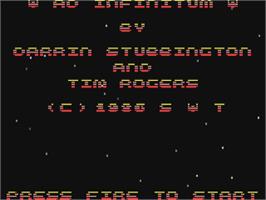 Title screen of Ad Infinitum (Martech) on the Commodore 64.