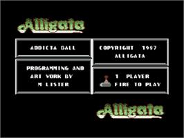 Title screen of Addicta Ball on the Commodore 64.