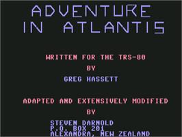 Title screen of Adventure In Atlantis on the Commodore 64.