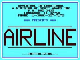 Title screen of Airline on the Commodore 64.