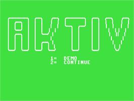 Title screen of Aktiv on the Commodore 64.