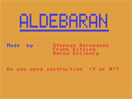 Title screen of Aldebaran on the Commodore 64.
